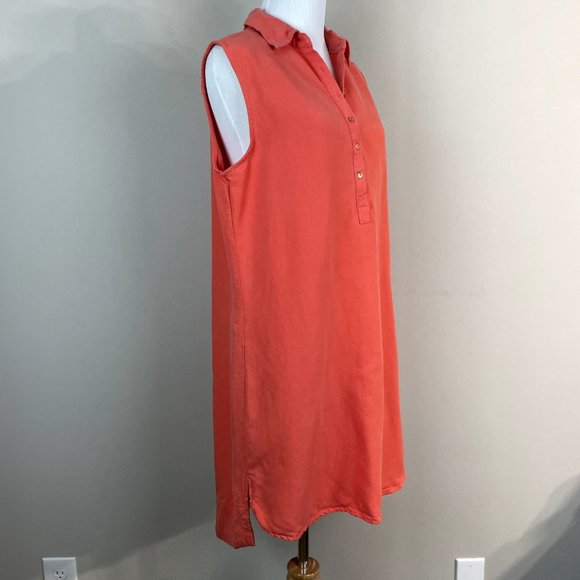 Workshop Republic Clothing Dress Medium Orange Linen Tencel Sleeveless Shift - Picture 11 of 12
